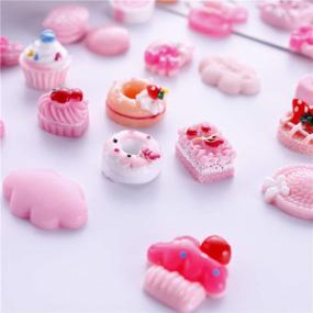 img 1 attached to 🍬 WINTING Resin Flatback Charms - 100pcs Slime Charms & Containers: Mixed Candy Cake Sweets Cabochons for DIY Crafts, Scrapbooking, and Jewelry Making in Pink