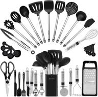 33-piece silicone cooking utensil set - essential kitchen gadgets & spoons for nonstick cookware 🍳 - silicone and stainless steel spatula set - top kitchen tools, handy pots and pans accessories logo