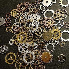 img 2 attached to DIY Assorted Color Antique Metal Steampunk Watch Gear Cog Wheel Skull Musical Note Charms: Crafting & Jewelry Making Accessory