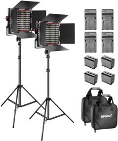 img 4 attached to 📸 Neewer 2-Pack Dimmable Bi-Color 660 LED Video Light Kit with Barndoor & Stand, 4-Pack 6600mAh Li-ion Batteries & Charger, Ideal for Photo Studio, YouTube Video Shooting (Red)