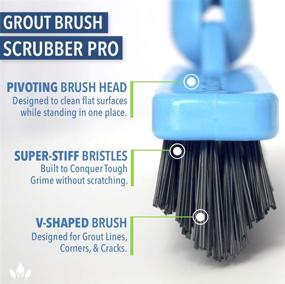 img 2 attached to 🧽 EFFICIENT EVERSPROUT Grout Brush Scrubber Pro | 1.5-to-3.5 ft | Long Handle Pole with Stiff V-Shape Bristles for Corners & Tough Grime | Swivel Design for Shower Tile, Kitchen, Bathroom, Outdoor Concrete