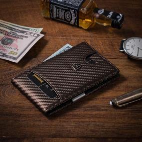 img 2 attached to Carbon Fiber Leather Men's Wallet Money Accessories: Wallets, Card Cases, and Money Organizers