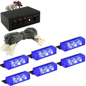 img 4 attached to DIYAH 18 LED High Intensity LED Law Enforcement Emergency Hazard Warning Strobe Lights For Interior Dash Windshield (Blue)