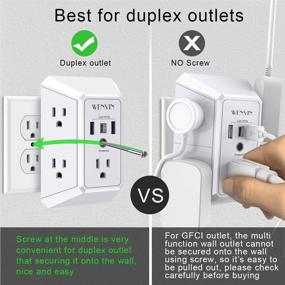 img 1 attached to Power up with our USB Wall Charger and Surge Protector - 5 Outlet Extender and 3 USB Ports, Perfect for Home, Travel and Office use!