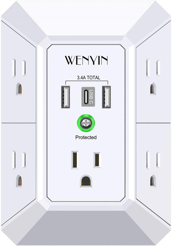 charger protector extender 3 sided outlets 로고