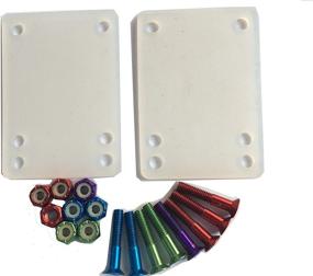 img 4 attached to DreamFire Longboard Skateboard Hardware Kit: Rubber Skateboard Riser Pads with Screw Set (10pcs)