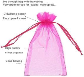 img 2 attached to 🌈 Vibrant 100-Piece Rainbow Organza Bags: 6 * 9 Inch Drawstring Favor Bags in Assorted Colors