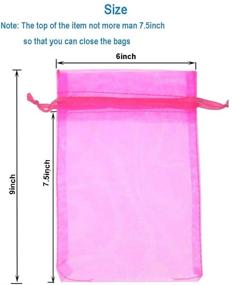 img 3 attached to 🌈 Vibrant 100-Piece Rainbow Organza Bags: 6 * 9 Inch Drawstring Favor Bags in Assorted Colors