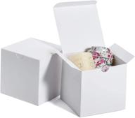 🎁 50 pcs mesha white gift boxes 4x4x4 square with lid - perfect for bridesmaid proposal, cupcake, godmother, groomsmen, birthday, party/wedding favors, diy crafting logo