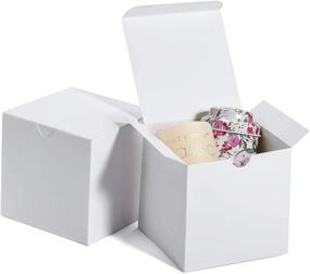 img 4 attached to 🎁 50 Pcs MESHA White Gift Boxes 4x4x4 Square with Lid - Perfect for Bridesmaid Proposal, Cupcake, Godmother, Groomsmen, Birthday, Party/Wedding Favors, DIY Crafting