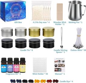 img 3 attached to Scented Candle Making Kit: DIY Gift for Kids, Adults & Beginners - Complete Craft Gift Package with Melting Pot, Soy Wax, Centering Devices, Tins, Wicks, Stir Rod & More!