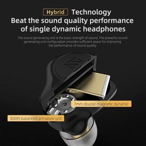 img 1 attached to 🎧 Черные беспроводные наушники KZ S2 True Wireless TWS - Bluetooth v5.0, гибрид 1DD + 1BA, игровые наушники, сенсорное управление, спортивные наушники с шумоподавлением