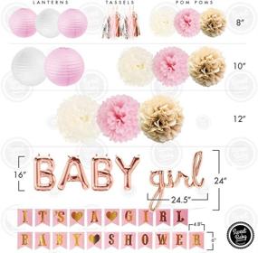 img 1 attached to 🎀 Optimized Pink Baby Shower Decorations for Girl by Sweet Baby Co. - It's A Girl Banner, Baby Girl Letter Balloons, Flower Pom Poms, Paper Lanterns, Tassels (Rose Gold, Pink, Ivory, White Sprinkle Set)