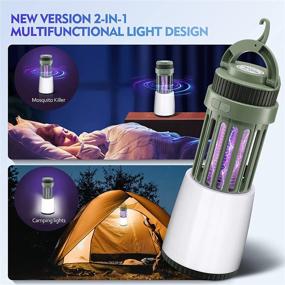 img 2 attached to 🦟 YUNLIGHTS 2-in-1 Electric Bug Zapper Outdoor, Retractable LED Mosquito Trap Lamp - Camping & Home Rechargeable Fly Zapper Mosquito Killer with Hanging Hook
