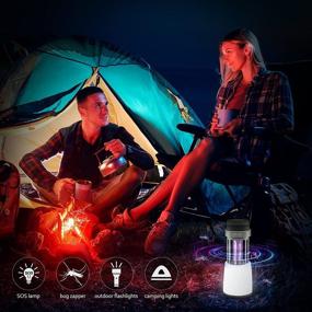 img 3 attached to 🦟 YUNLIGHTS 2-in-1 Electric Bug Zapper Outdoor, Retractable LED Mosquito Trap Lamp - Camping & Home Rechargeable Fly Zapper Mosquito Killer with Hanging Hook