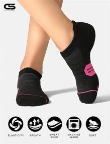 img 1 attached to CelerSport Women's Ankle Athletic Socks - 6 Pack Low Cut Tab Cushioned Running Socks