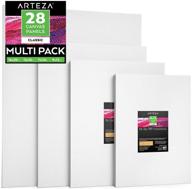 🎨 arteza canvas boards for painting - multipack of 28: 9x12, 11x14, 12x16, 16x20 inches - blank canvas panels with 100% cotton and 8 oz gesso-priming - ideal art supplies for acrylic pouring and oil painting logo