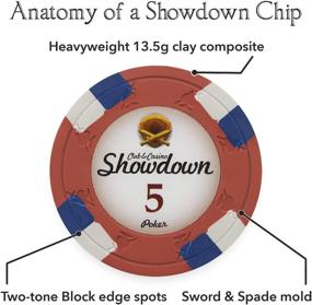 img 1 attached to 🎰 Claysmith Gaming: Pack of 50 Showdown Poker Chips, Heavyweight 13.5-Gram Clay Composite Set for Authentic Poker Experience