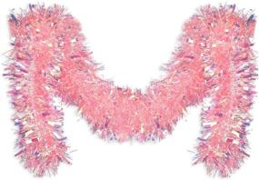 img 4 attached to 🎄 CCINEE Pink Tinsel Garland - Ideal for Christmas Tree Decorations, Weddings, Birthdays - Party Supplies - 17 Feet