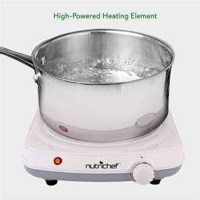 img 1 attached to NutriChef PKST11 Electric Countertop Single Food Burner - Adjustable Temp, LED Light - Ideal for Stainless Steel, Cast Iron, Magnetic Cookwares - Perfect for Home and Camping