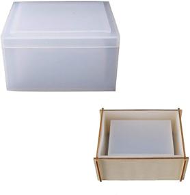 img 1 attached to 📦 Yalulu Силиконовая форма для литья смолы для коробки для тканей + деревянный держатель - ремесла DIY и декор для дома