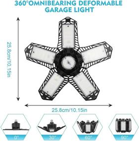 img 2 attached to 🔦 AXUAN 160W LED Garage Light 2 Pack - 16000LM High Lumen Output with 6 Deformable LED Ceiling Panels - Ultimate Glow Light for Garage, Basement, Workshop