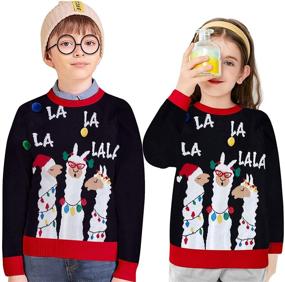 img 3 attached to Funnycokid Ugly Christmas Sweater for Kids: Trendy Xmas Party Pullover Sweatshirt 3-10 Years