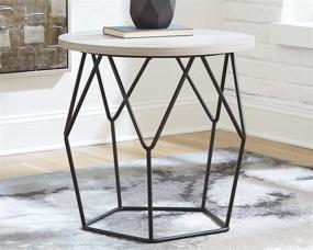 img 3 attached to 🪑 Ashley Waylowe Round End Table: Stylish Light Brown/Black Signature Design
