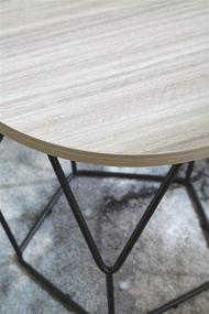 img 1 attached to 🪑 Ashley Waylowe Round End Table: Stylish Light Brown/Black Signature Design