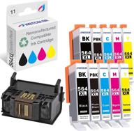 hotcolor 1 pack 564 printhead 5-slot cb326-30002 cn642a remanufactured &amp logo