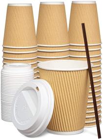 img 3 attached to ☕ [50 Packs - 12 oz.] Insulated Ripple Paper Hot Coffee Cups With Lids - Ideal for SEO