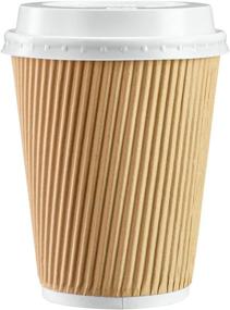 img 4 attached to ☕ [50 Packs - 12 oz.] Insulated Ripple Paper Hot Coffee Cups With Lids - Ideal for SEO