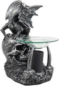 img 1 attached to 🖤 Gothic Ossuary Sabretooth Skull Electric Oil Burner - Home Fragrance Aroma Accessory Decor Statue for Fantasy Dungeons and Dragons Enthusiasts - 8.5" Tall Macabre Figurine