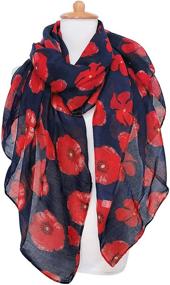 img 2 attached to GERINLY Lightweight Poppy Flower Oblong Women's Accessories