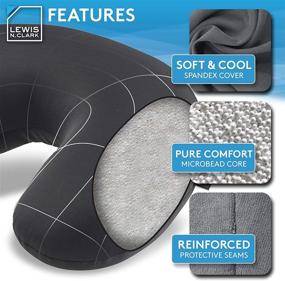 img 3 attached to Lewis N. Clark Mood Neck Pillow, Microbead Pillows, Airplane Pillow and Cervical Neck Pillow for Kids and Adults, Travel Pillow with Neck Support in Charcoal