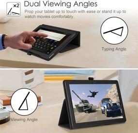 img 1 attached to 📱 Fintie Case for Onn. 10.1" Tablet Pro (Model: 100003562) - Premium Vegan Leather Folio Protective Stand Cover with Pencil Holder - Black