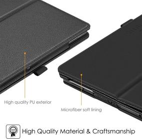 img 2 attached to 📱 Fintie Case for Onn. 10.1" Tablet Pro (Model: 100003562) - Premium Vegan Leather Folio Protective Stand Cover with Pencil Holder - Black