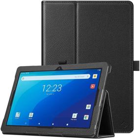 img 4 attached to 📱 Fintie Case for Onn. 10.1" Tablet Pro (Model: 100003562) - Premium Vegan Leather Folio Protective Stand Cover with Pencil Holder - Black