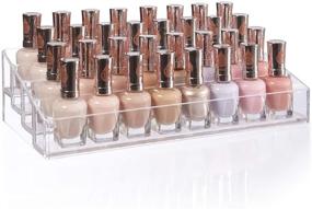 img 4 attached to 💅 STORi Clear Plastic Nail Polish Organizer - Multi-Level Design, Accommodates 40 Bottles