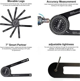 img 1 attached to Precision Protractor: Aluminum Engraved Baseboard Carpentry Tool for Accurate Measurements