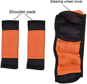 img 2 attached to 🌈 CAR PASS Rainbow Cool Universal Fit Front Car Seat Cover - 100% Breathable with 5mm Composite Sponge Interior, Airbag Compatible (9PCS, Sport Orange)