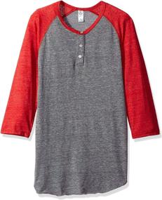 img 1 attached to Versatile Raglan Henley: The Perfect Men's Three Quarter Sleeve Attire