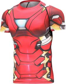 img 2 attached to Iron Man Printed Compression Fitness Shirts for Men's Clothing