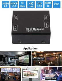 img 2 attached to DTECH 4K HDMI Signal Amplifier Repeater - Boost 4K 60Hz YUV 444 18Gbps HDCP 2.2 CEC 3D 1080P - Extend up to 164 Feet - Compatible with PS4, VR, TV Box, Blu-ray Player, HDTV, Monitor, Projector