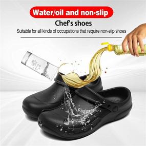 img 1 attached to 👞 Ultimate Comfort and Durability: JSWEI Resistant Clogs - Kitchen Men's Shoes