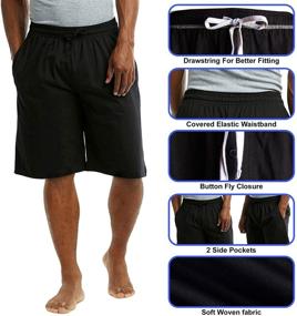 img 2 attached to XL Men's Sleep & Lounge Cotton Knitted Lounge Shorts