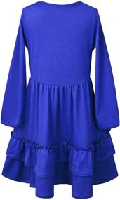 img 3 attached to Mirawise Girls Long Sleeve Ruffle Twirly Dresses: Stylish Cotton Fancy Sundresses for Ages 4-13