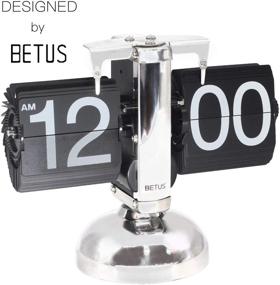 img 3 attached to 🕰️ Mechanical Retro Style Betus Flip Desk Clock with Digital Display - Battery Powered - Home & Office Décor - 8 x 6.5 x 3 Inches - Black