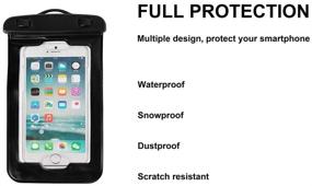 img 1 attached to 📱 2-Pack Universal Waterproof Phone Case - Durable Luminous Dry Bag Pouch up to 6" with Neck Strap for Smartphone