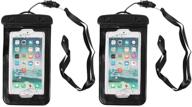 📱 2-pack universal waterproof phone case - durable luminous dry bag pouch up to 6" with neck strap for smartphone logo